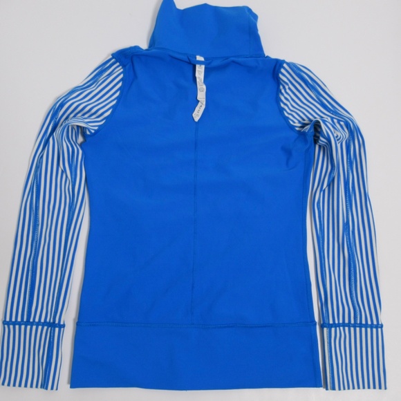 Lululemon Daily Yoga Jacket Beaming Classic Stripe Polar Cream Beaming Blue 4 - Picture 11 of 12